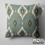 Handwoven 100% Cotton Green Ikat Cushion Cover, thumbnail 9 of 11