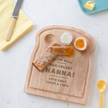 Personalised Engraved Egg And Toast Board Gift For Mum, 6 of 9