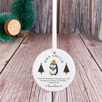 Personalised Christmas Teacher Ornament Gift, 6 of 7