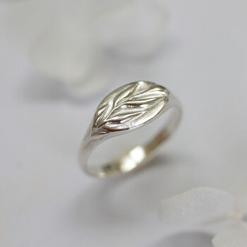 Silver Olive Branch Signet Ring, 2 of 9