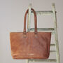 Personalised Large Leather Zipped Tote Bag, thumbnail 5 of 7