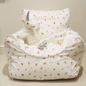 Personalised Childs Pink Bean Bag Chair By Lime Tree London