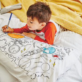 Space Pillowcase Kit + 10 Pens, Colour In And Learn, 2 of 7