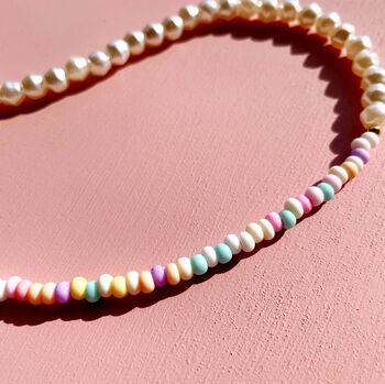Vegan Pearl And Candy Coloured Beaded Phone Charm, 5 of 9