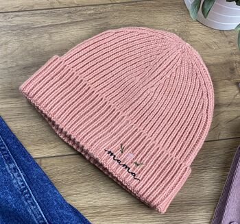 Embroidered 'Mama' Beanie Hat, 2 of 3