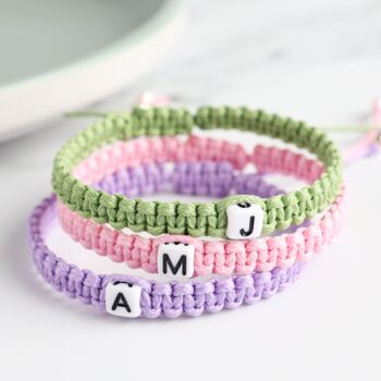 Personalised Initial Macrame Adjustable String Bracelet, 2 of 6