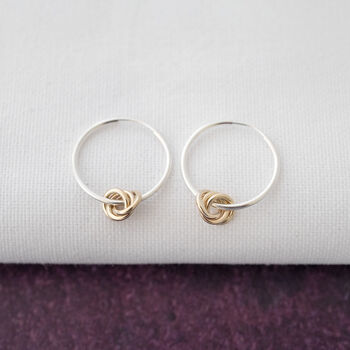 9ct Gold And Silver 30th Birthday Hoop Earrings, 5 of 10