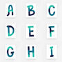 Green And Blue Personalised Initial Letter Art Print, thumbnail 2 of 12