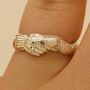 Snake Bite Handshake Ring With Diamond Eye, thumbnail 4 of 7