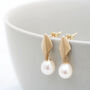 9ct Gold Deco Dropper Earrings With Pearls, thumbnail 9 of 10