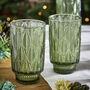 Set Of Four Vintage Colour Embossed Highball Tumblers, thumbnail 5 of 9