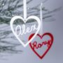 Personalised Heart Name Christmas Bauble Decoration, thumbnail 1 of 10