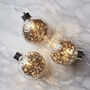 Trio Of Light Up Glitter Baubles, thumbnail 2 of 4