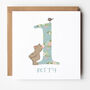 Personalised 1st Birthday Card In Four Colour Options, thumbnail 1 of 4