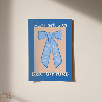 Personalised Tied The Knot Print Wedding Gift, 7 of 12