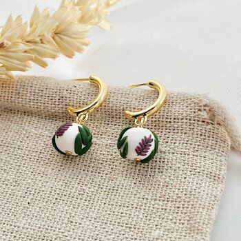 Lavender Drop Handmade Clay Earrings, 3 of 4
