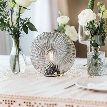 Cordless Grey Swirl Glass Table Lamps, 4 of 6