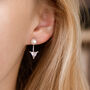 Silver Plated Pearl And Crystal Ear Jacket Earrings, thumbnail 2 of 3