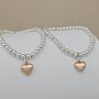 Mother And Daughter Rose Gold Heart Bracelets, thumbnail 1 of 2