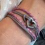 Woman's Personalised Pink Wrap Leather Remembrance Bracelet For Ashes, thumbnail 1 of 10