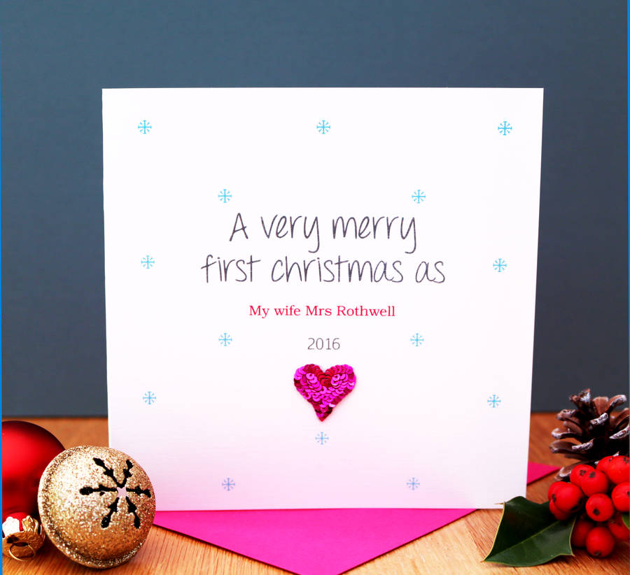 A Personalised First Christmas As Husband And Wife Card By Sabah ...