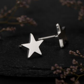 Silver Plated Star Stud Earrings, 3 of 7