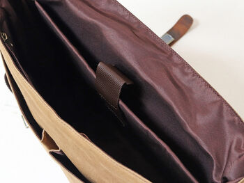 Vintage Style Canvas And Leather Satchel, 8 of 12