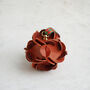 Red Leather Hydrangea Christmas Ball Ornament, thumbnail 2 of 4