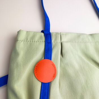 Y2 K Large Nylon Shoulder Tote Bag With Navy Straps, 4 of 9