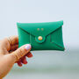 Personalised Vibrant Green Leather Card + Coin Purse, thumbnail 5 of 5