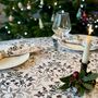 Luxury Heavy Linen Feel Tablecloth Christmas Ivy White And Gold, thumbnail 4 of 5