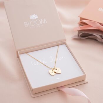 Personalised Double Heart Necklace, 5 of 12