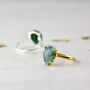Raw Emerald Teardrop Faceted Gemstone Ring, thumbnail 4 of 10