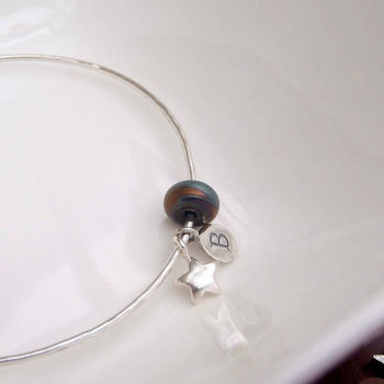 Personalised Initial Sterling Silver Orbits Bangle, 5 of 5