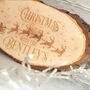 Santa's Reindeer Oval Christmas Wood Slice Sign, thumbnail 2 of 2