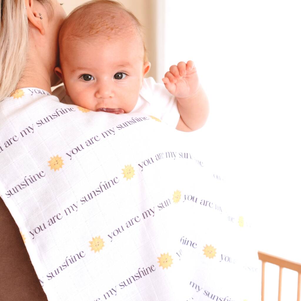 Muslin Square Baby Burp Cloth You Are My Sunshine By GEOPLE Home & Baby