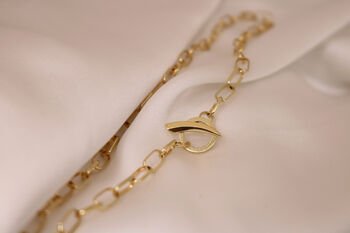 18ct Gold Plated Claw T Bar Necklace, 4 of 10