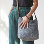Fair Trade Woven Cotton Leather Cross Body Bag Purse, thumbnail 4 of 7