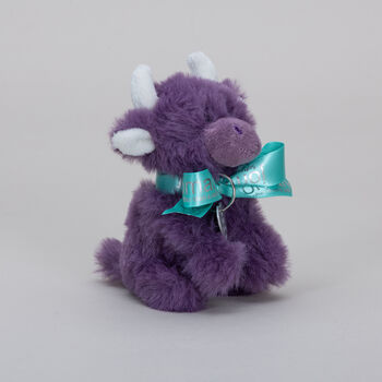 Personalised Mini Purple Collectible Highland Cow Soft Toy Cow, Gift Boxed, 10 of 12