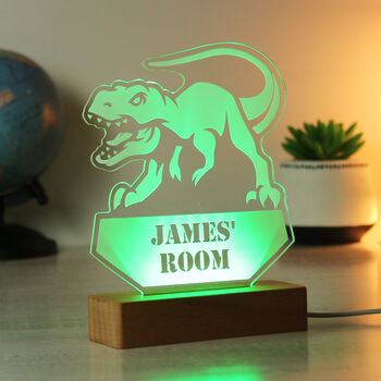 Personalised Dinosaur T Rex LED Night Light, 8 of 12