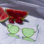 Green Rimless Colour Tint Heart Sunglasses, thumbnail 2 of 7