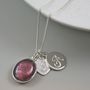 Silver Necklace With Murano Glass Oval And Initial, thumbnail 1 of 10