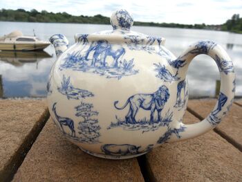 Two Cup Teapot In Blue Safari Design, 5 of 12