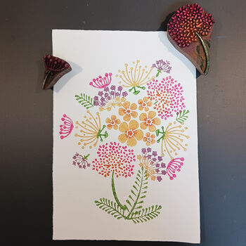 Pure Poetry Floral Wood Block Print Three Colour Options, 6 of 7