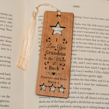 Personalised Love To Moon And Back Bookmark, 2 of 3