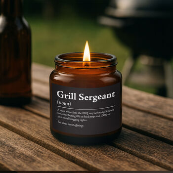 Brown Jar Candle • “Grill Sergeant” • Scented Jar Candle • Gift For Him • Special Gift • Novelty Candle • Humor Candle, 2 of 3