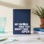 My Brain Has Too Many Tabs Open | Hardback A5 Lined Notebook In Blue, thumbnail 5 of 5