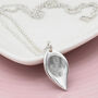 Silver Fingerprint Leaf Personalised Pendant, thumbnail 3 of 5