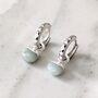 The Orb Aquamarine March Birthstone Earrings, Silver, thumbnail 2 of 6