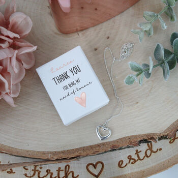 Personalised Thank You Silver Bridesmaid Necklace, 7 of 12